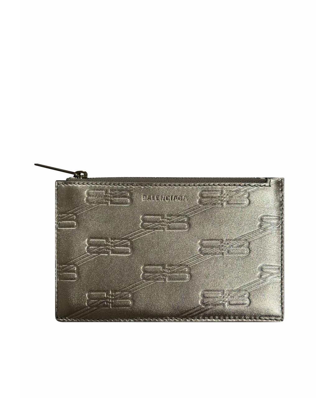 BALENCIAGA Серебрянный кожаный кардхолдер, фото 1