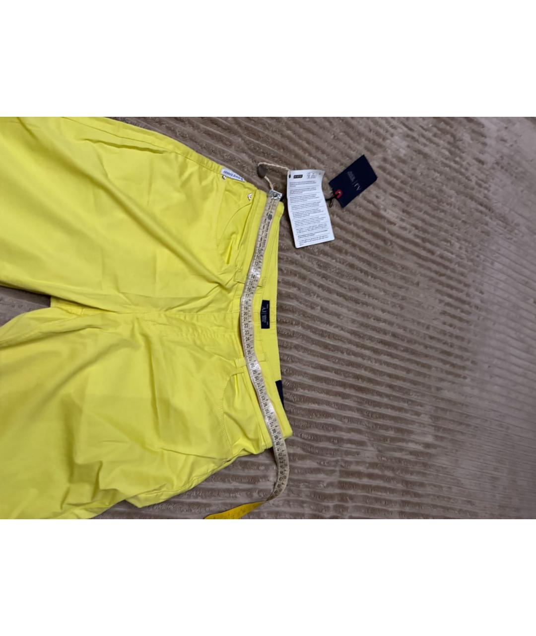 ARMANI JEANS Желтые хлопко-эластановые прямые джинсы, фото 4