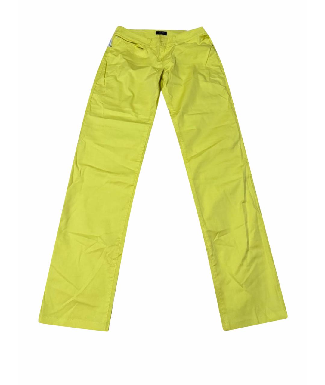 ARMANI JEANS Желтые хлопко-эластановые прямые джинсы, фото 1