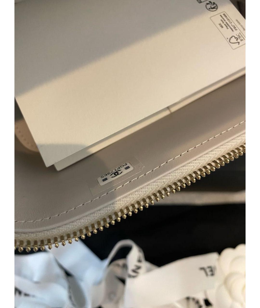 CHANEL Белая кожаная сумка через плечо, фото 5