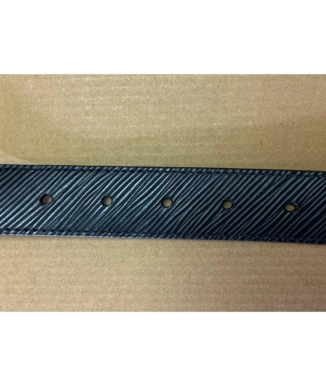 LOUIS VUITTON Черный кожаный ремень, фото 6