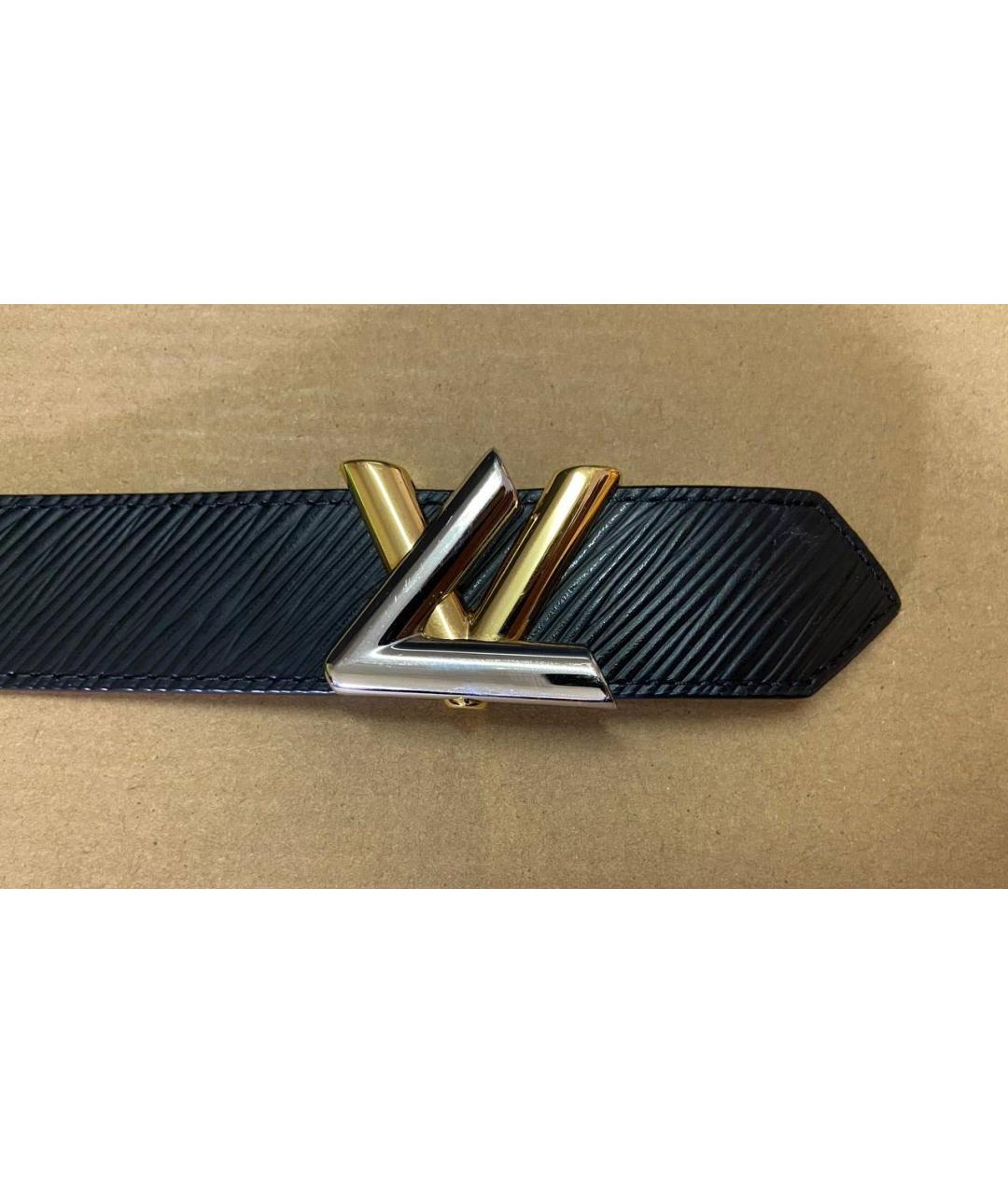 LOUIS VUITTON Черный кожаный ремень, фото 3