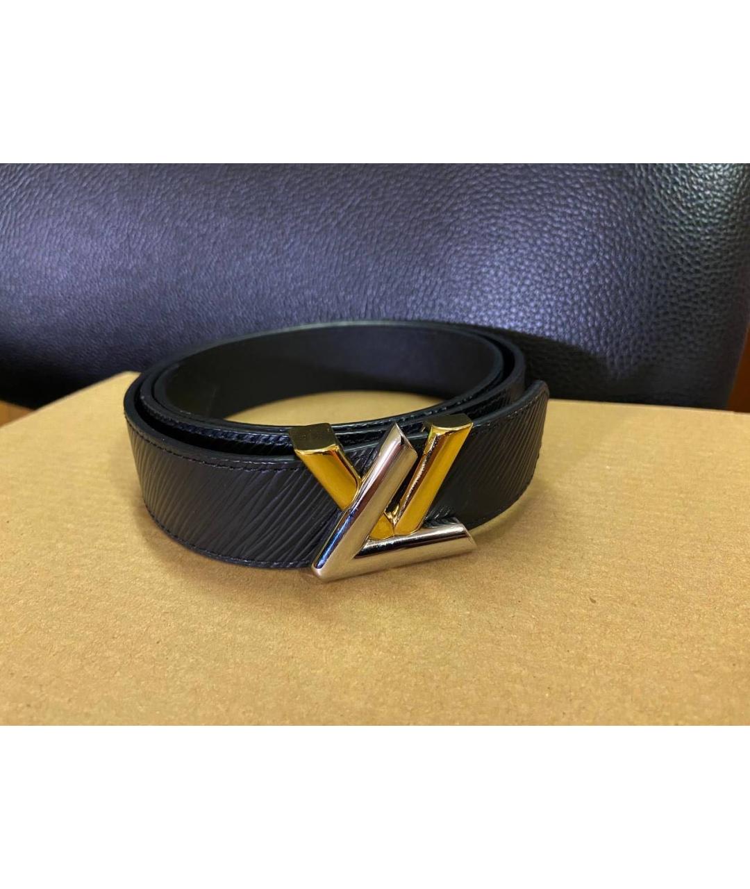 LOUIS VUITTON Черный кожаный ремень, фото 7