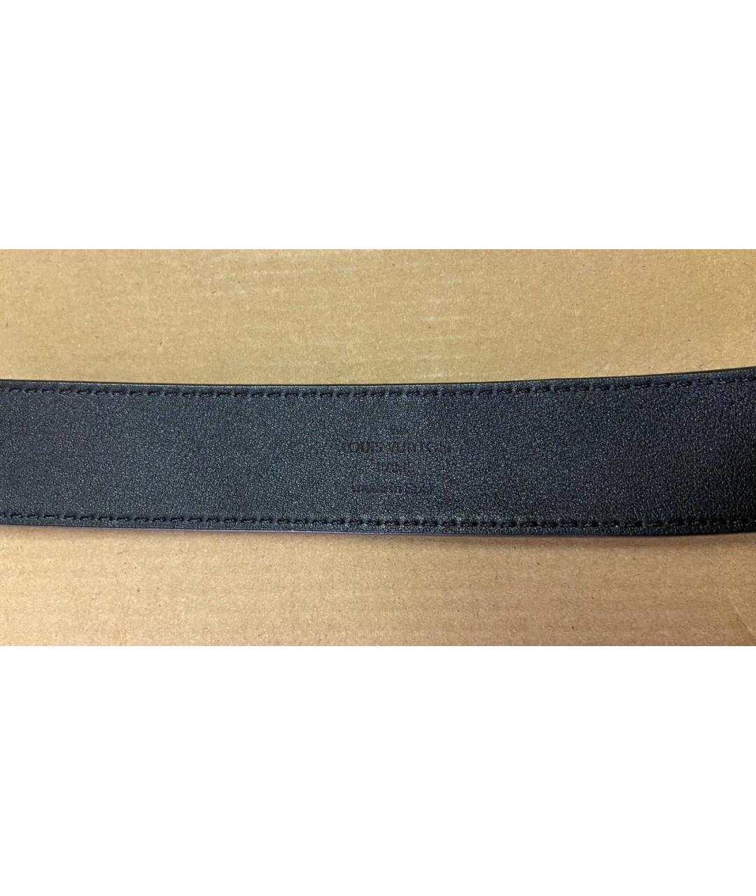 LOUIS VUITTON Черный кожаный ремень, фото 5