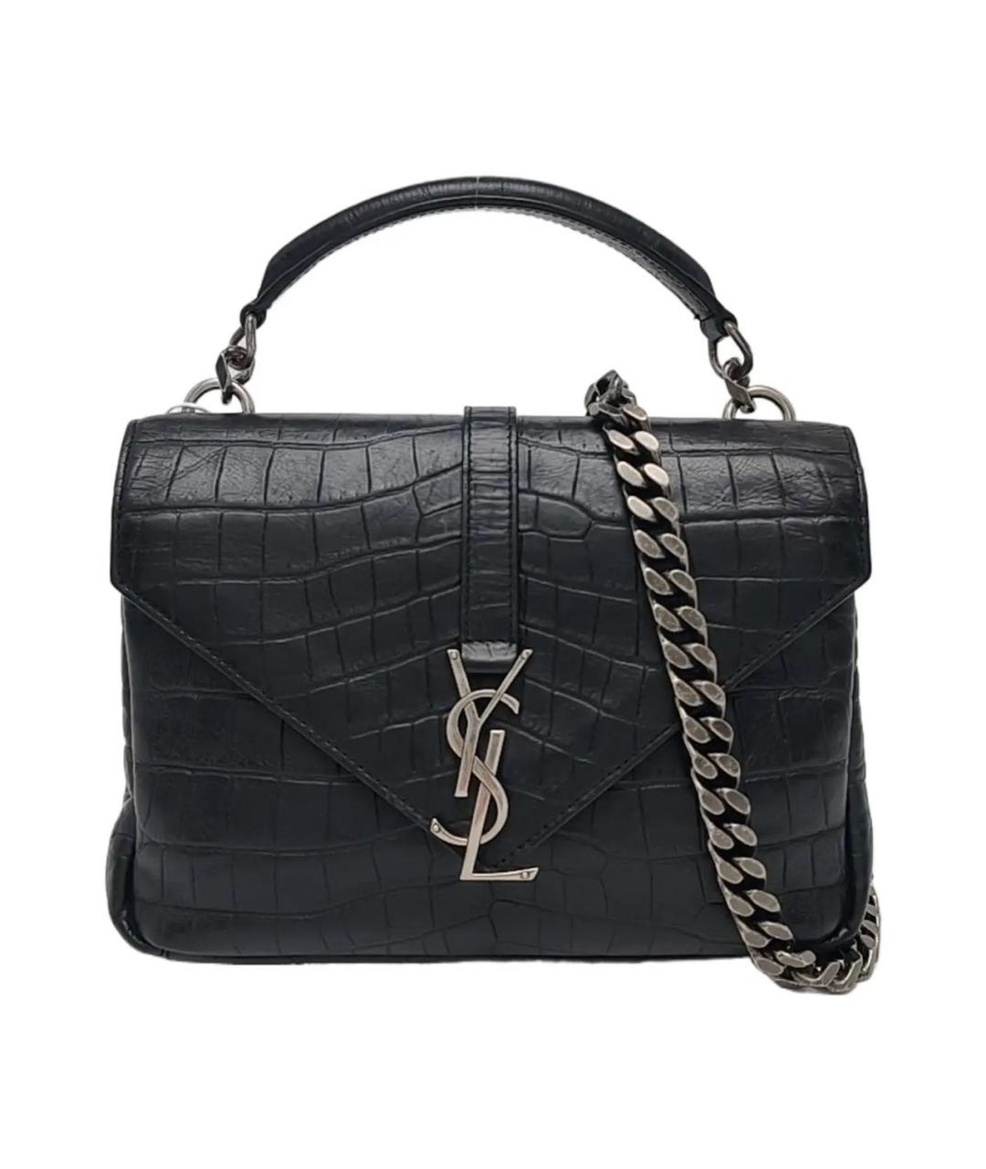 SAINT LAURENT Черная кожаная сумка через плечо, фото 9