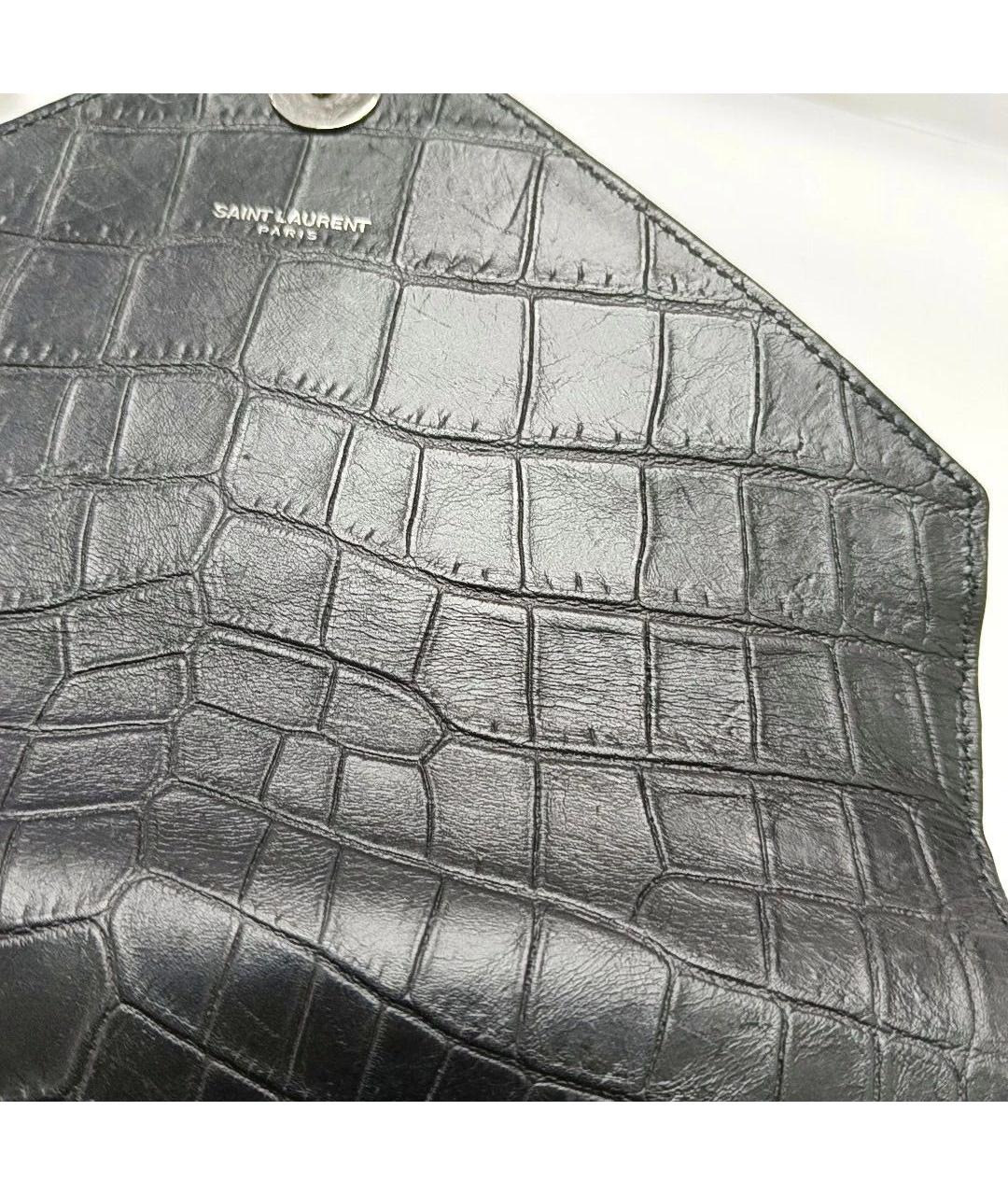 SAINT LAURENT Черная кожаная сумка через плечо, фото 5