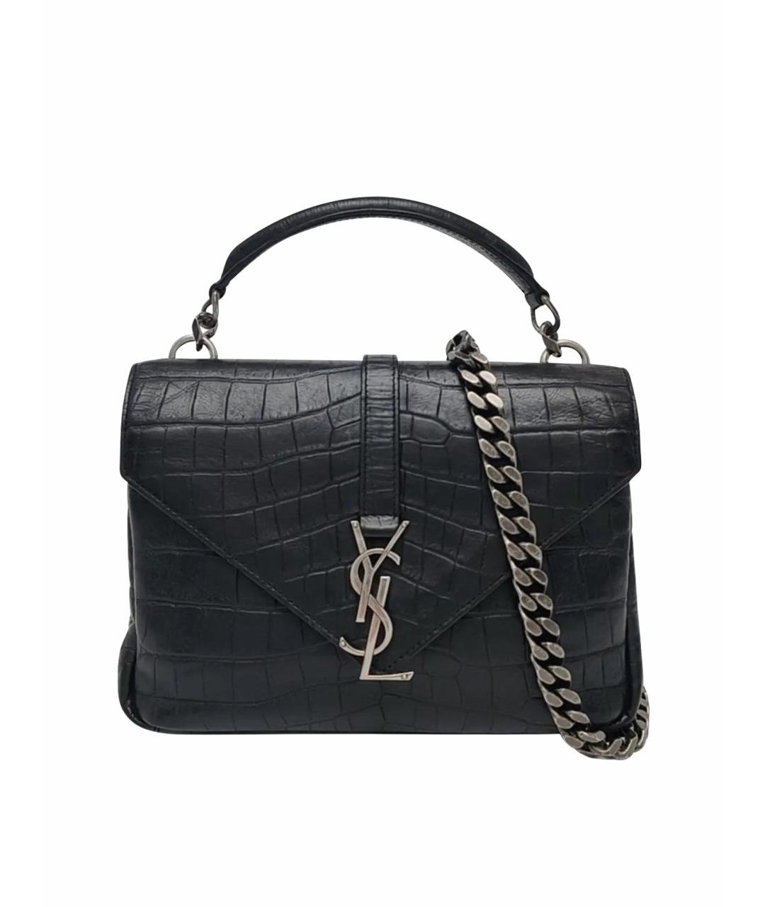 SAINT LAURENT Черная кожаная сумка через плечо, фото 1