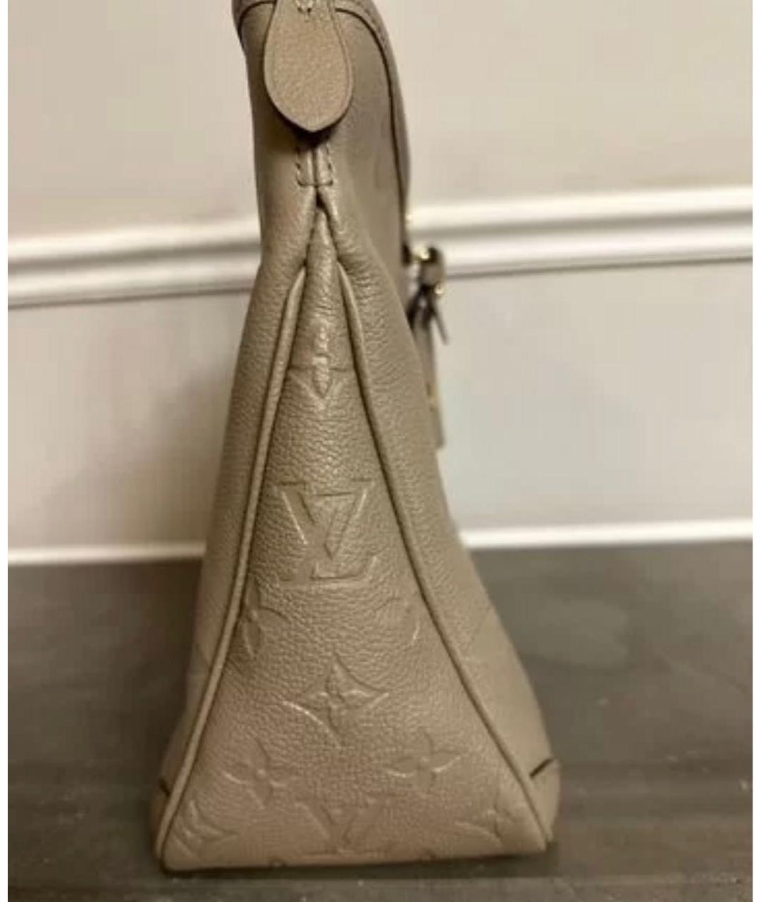 LOUIS VUITTON Бежевая кожаная сумка с короткими ручками, фото 2