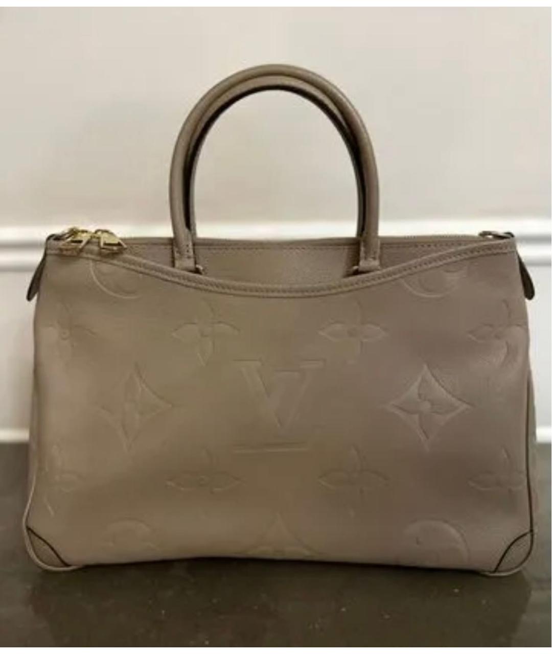 LOUIS VUITTON Бежевая кожаная сумка с короткими ручками, фото 3