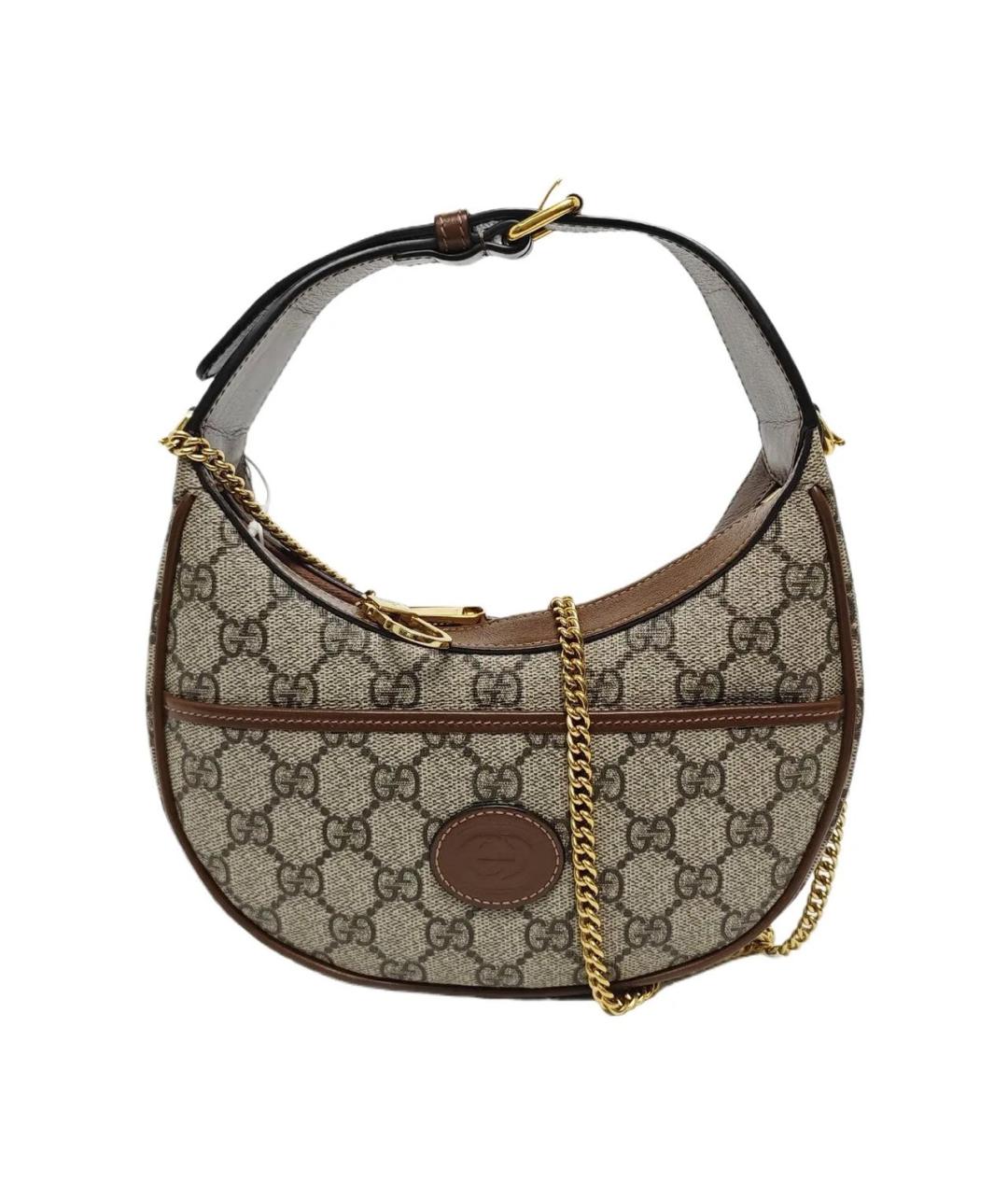 GUCCI Коричневая кожаная сумка с короткими ручками, фото 9