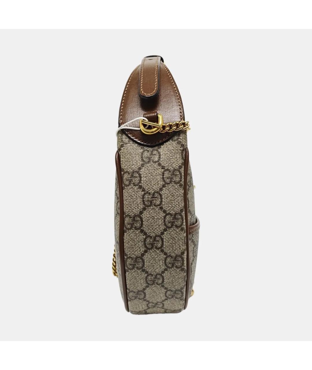 GUCCI Коричневая кожаная сумка с короткими ручками, фото 3