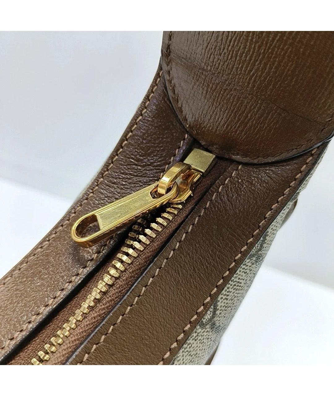 GUCCI Коричневая кожаная сумка с короткими ручками, фото 8