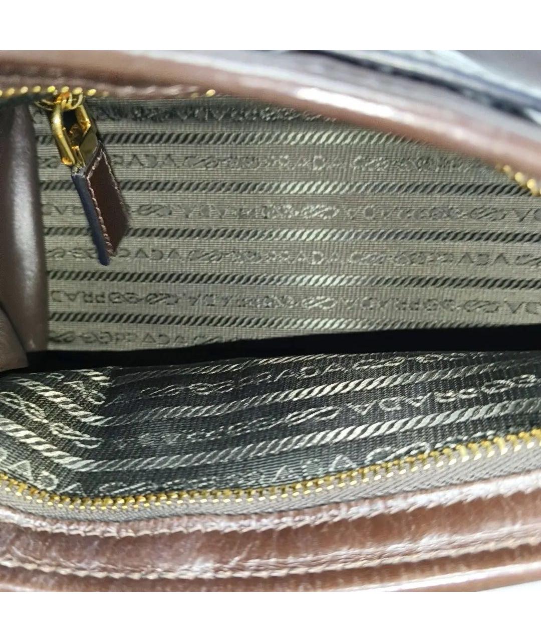 PRADA Коричневая кожаная сумка через плечо, фото 5