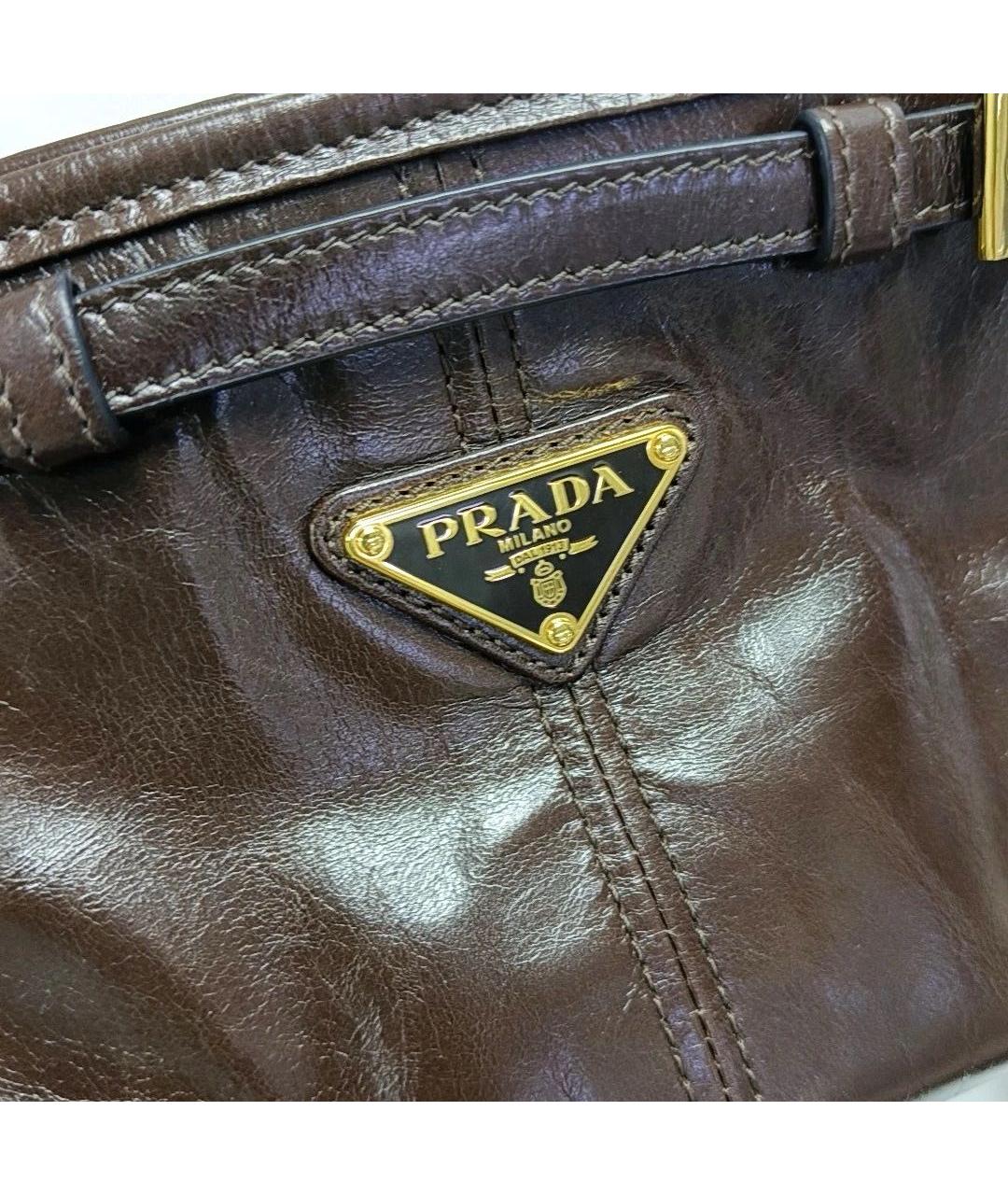 PRADA Коричневая кожаная сумка через плечо, фото 6
