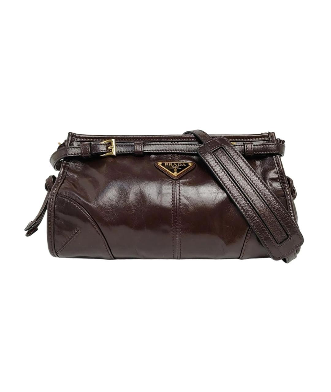 PRADA Коричневая кожаная сумка через плечо, фото 1