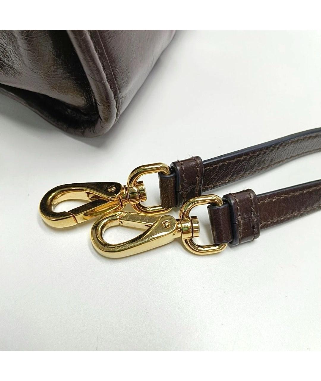 PRADA Коричневая кожаная сумка через плечо, фото 8