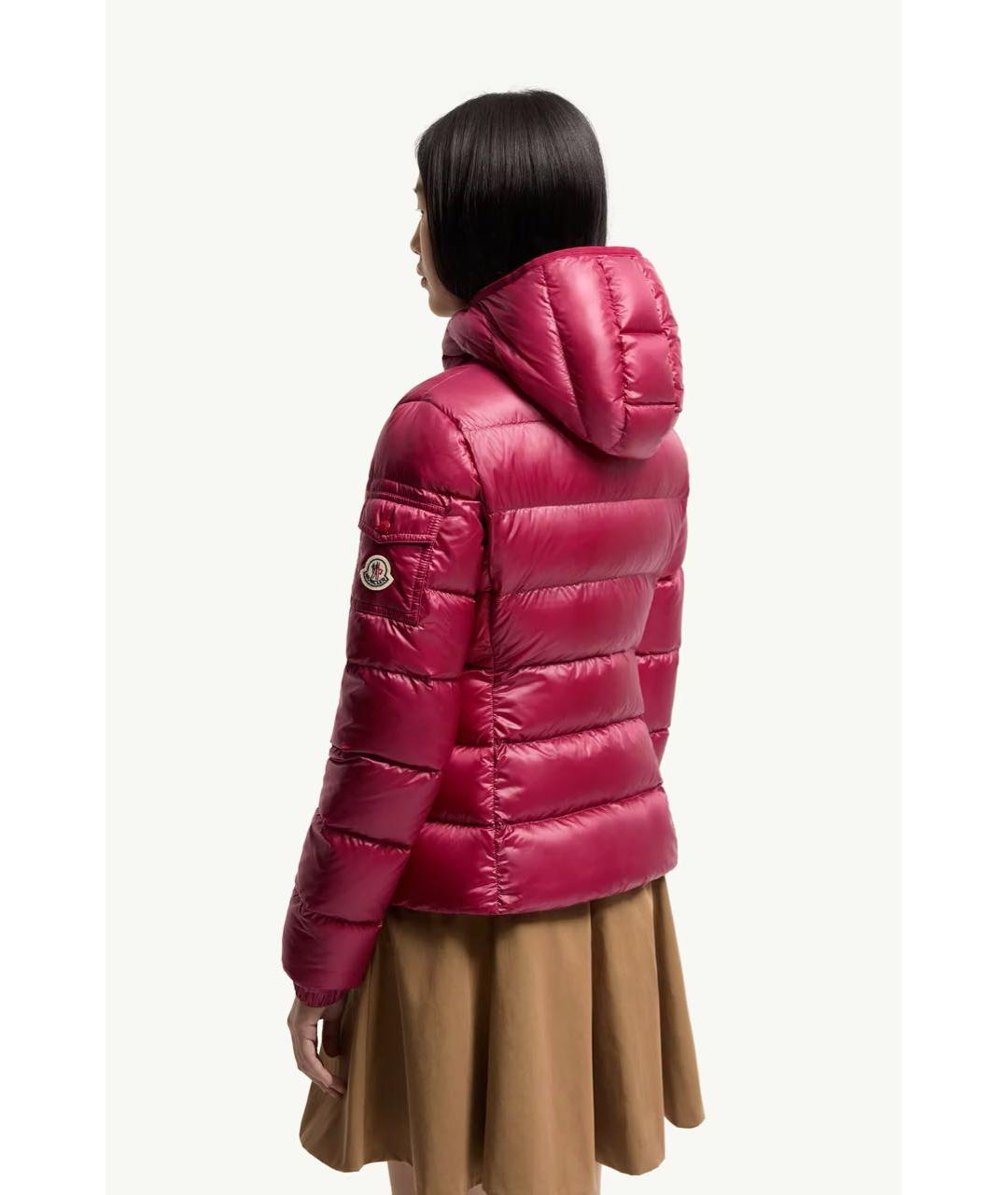 MONCLER Красный полиамидовый пуховик, фото 3