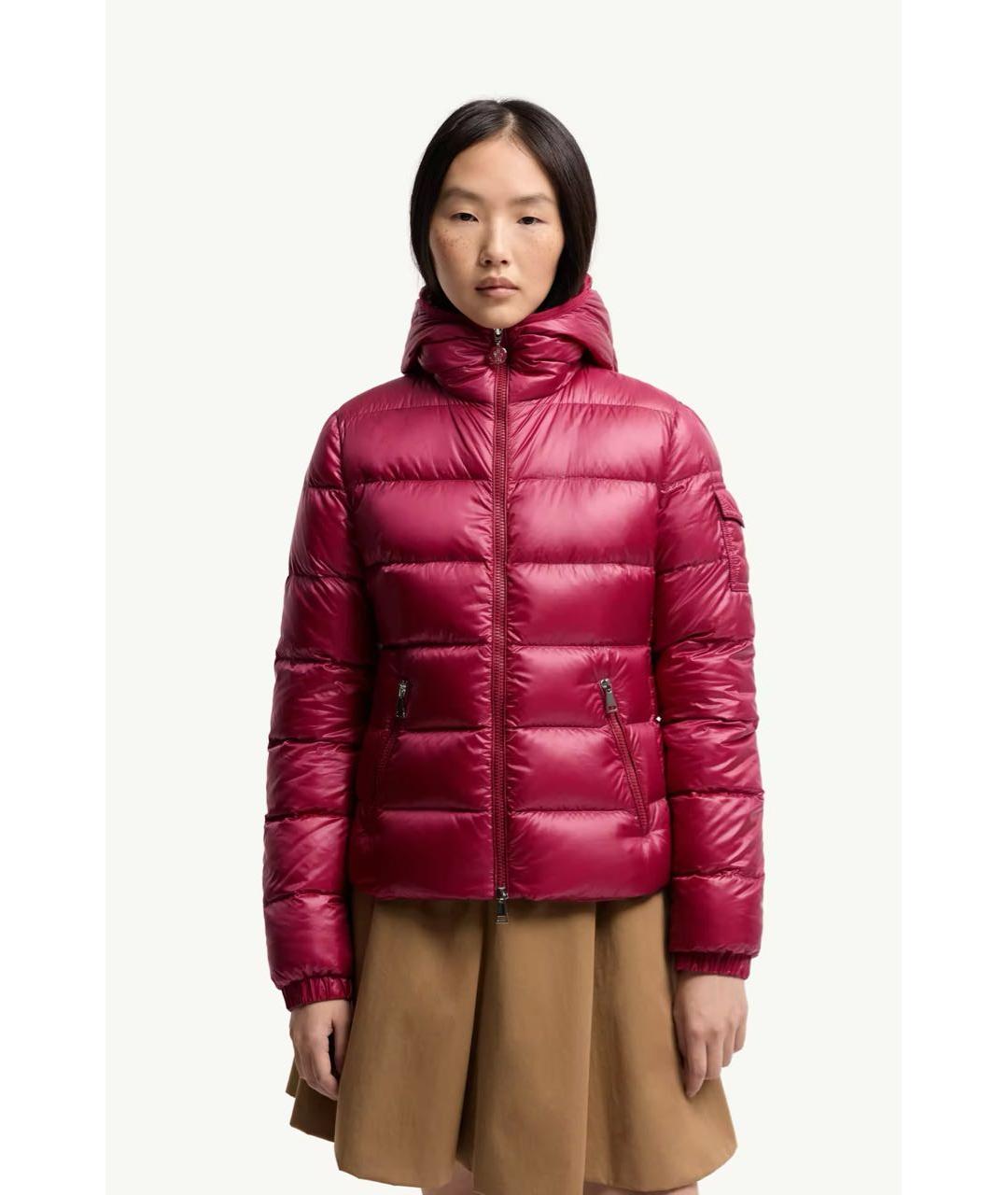 MONCLER Красный полиамидовый пуховик, фото 2