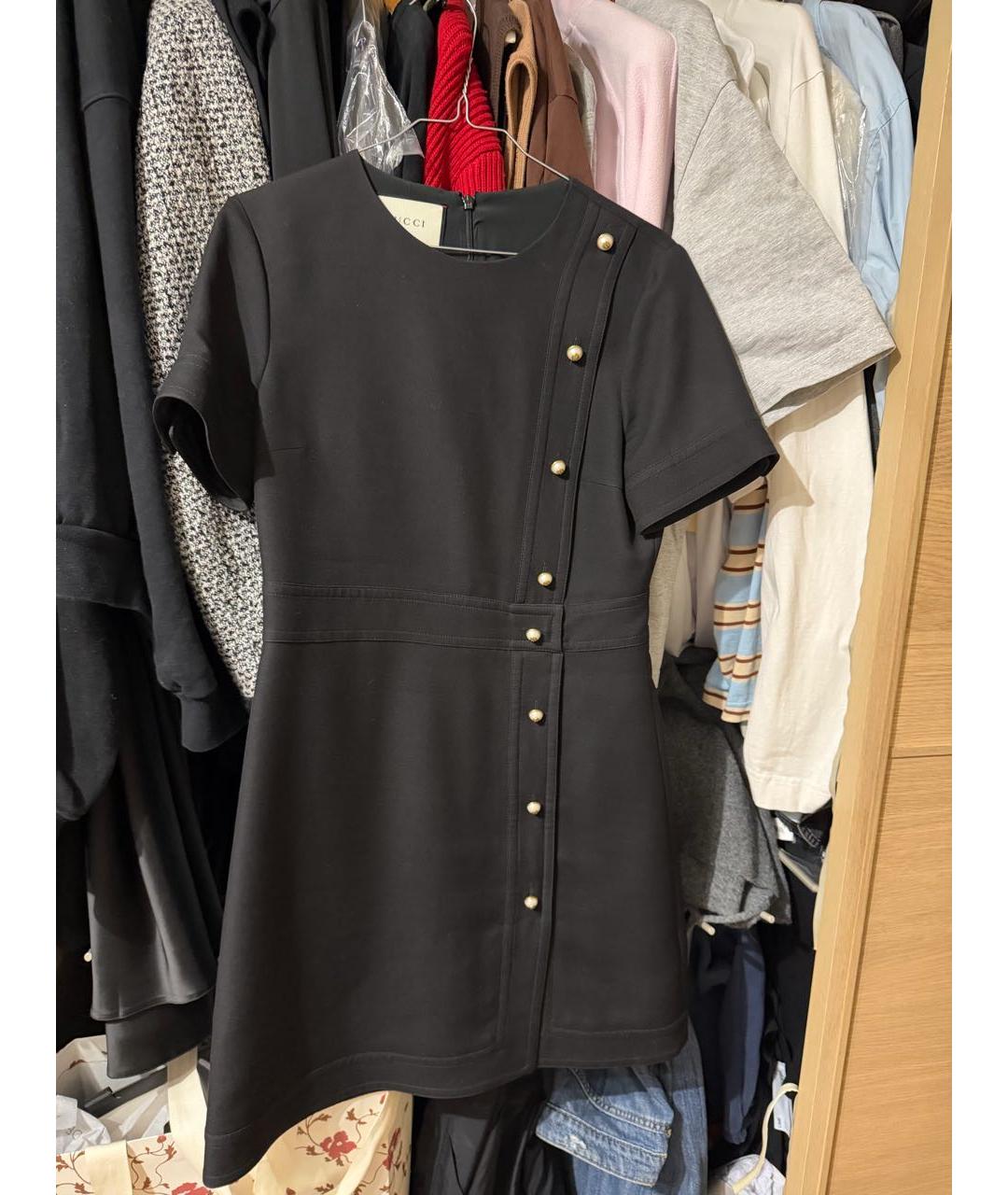 GUCCI Черное шерстяное повседневное платье, фото 6