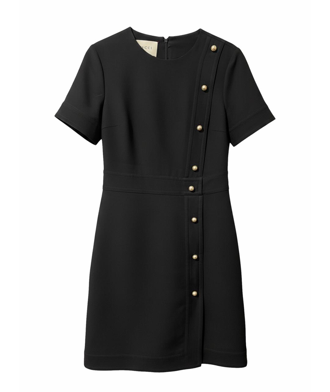 GUCCI Черное шерстяное повседневное платье, фото 1