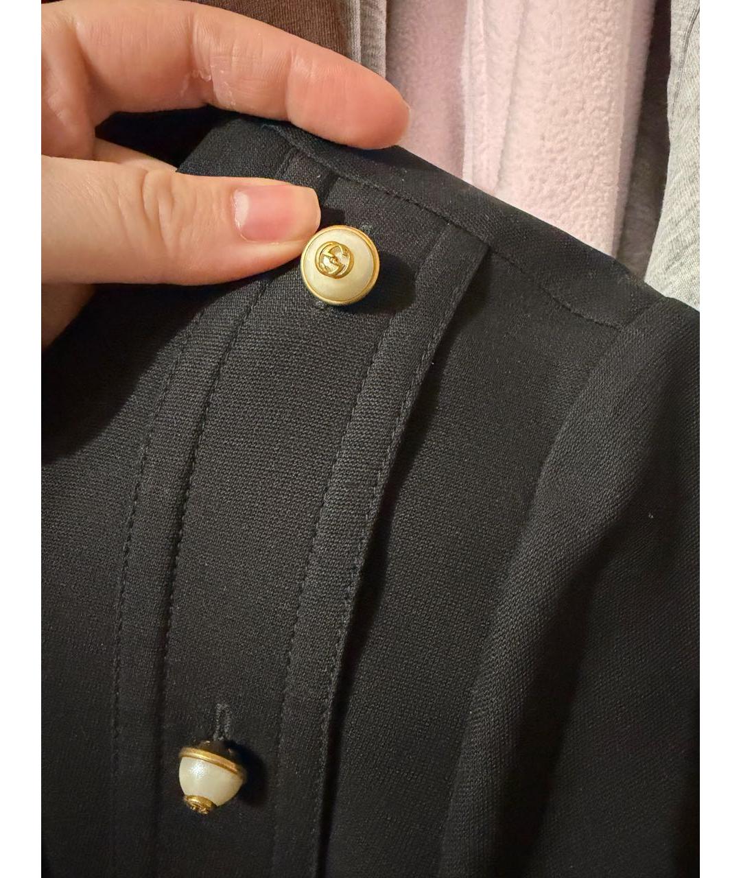 GUCCI Черное шерстяное повседневное платье, фото 3