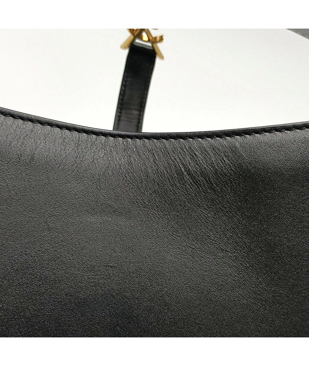 SAINT LAURENT Черная кожаная сумка с короткими ручками, фото 5