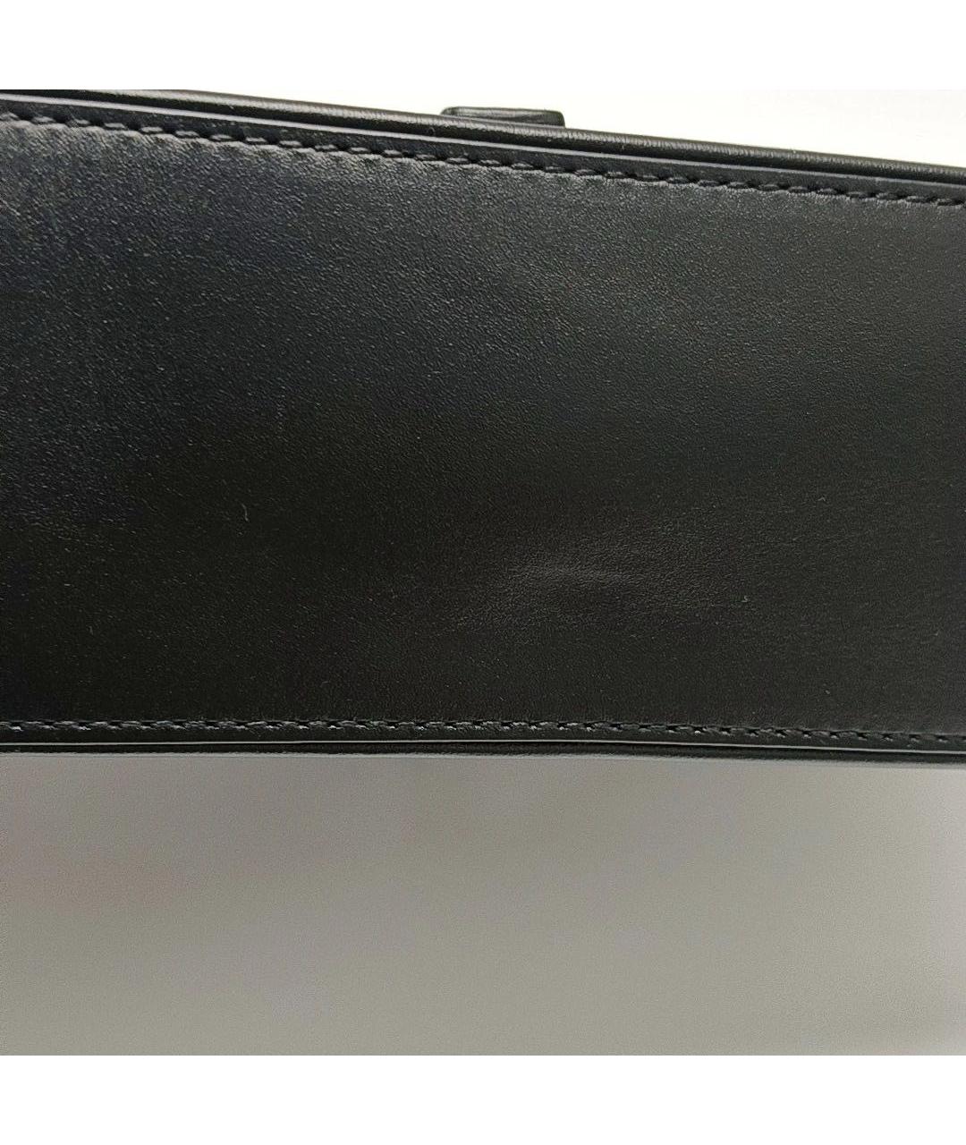 SAINT LAURENT Черная кожаная сумка с короткими ручками, фото 7