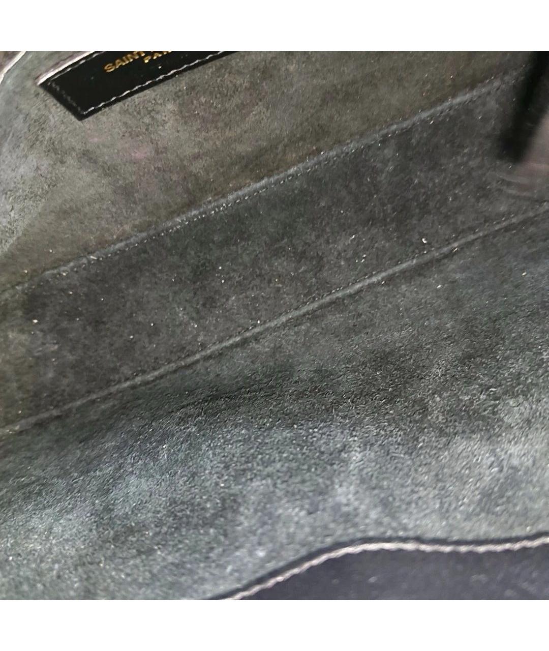 SAINT LAURENT Черная кожаная сумка с короткими ручками, фото 8