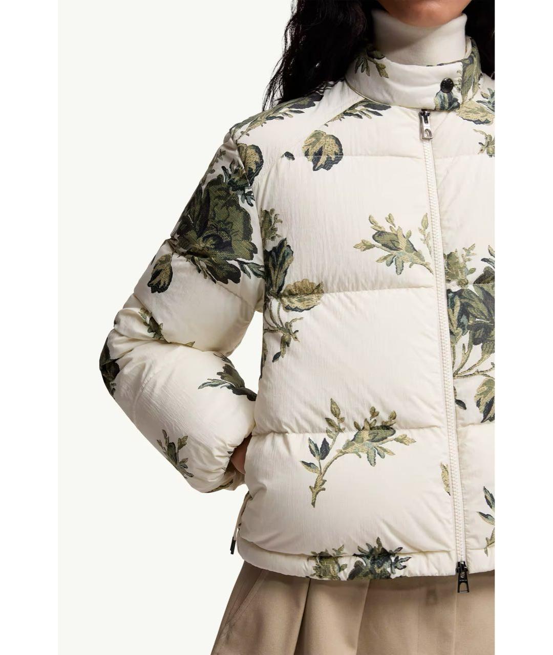 MONCLER Белый полиамидовый пуховик, фото 5