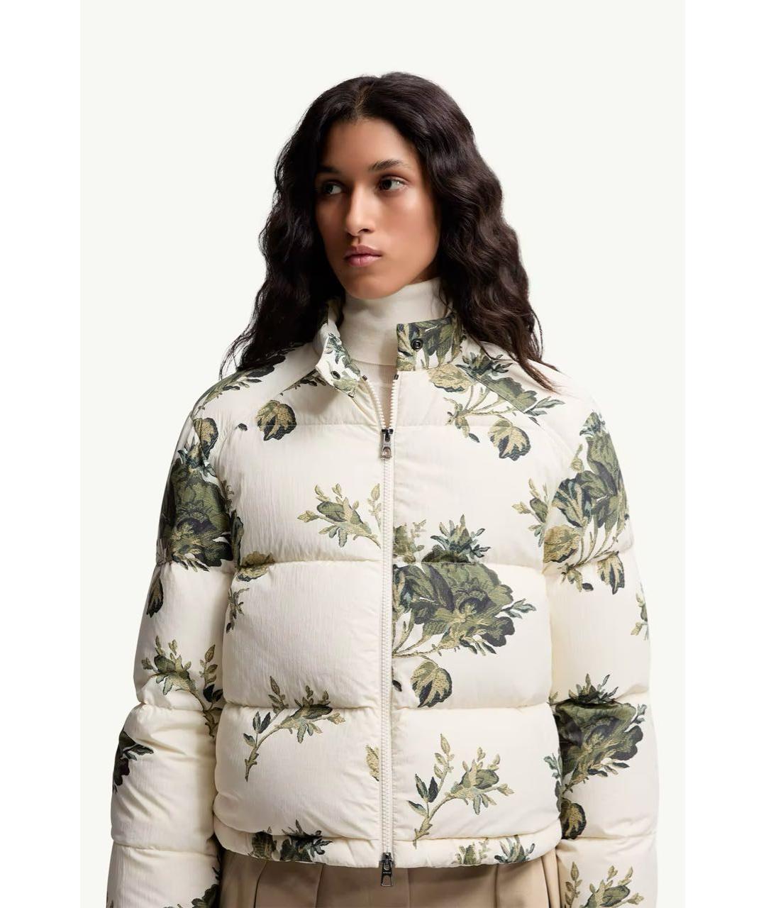 MONCLER Белый полиамидовый пуховик, фото 4