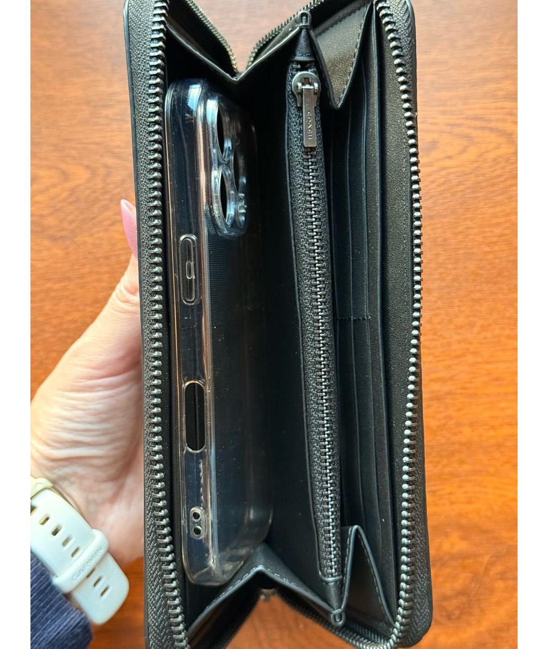 COACH Антрацитовый кошелек, фото 5