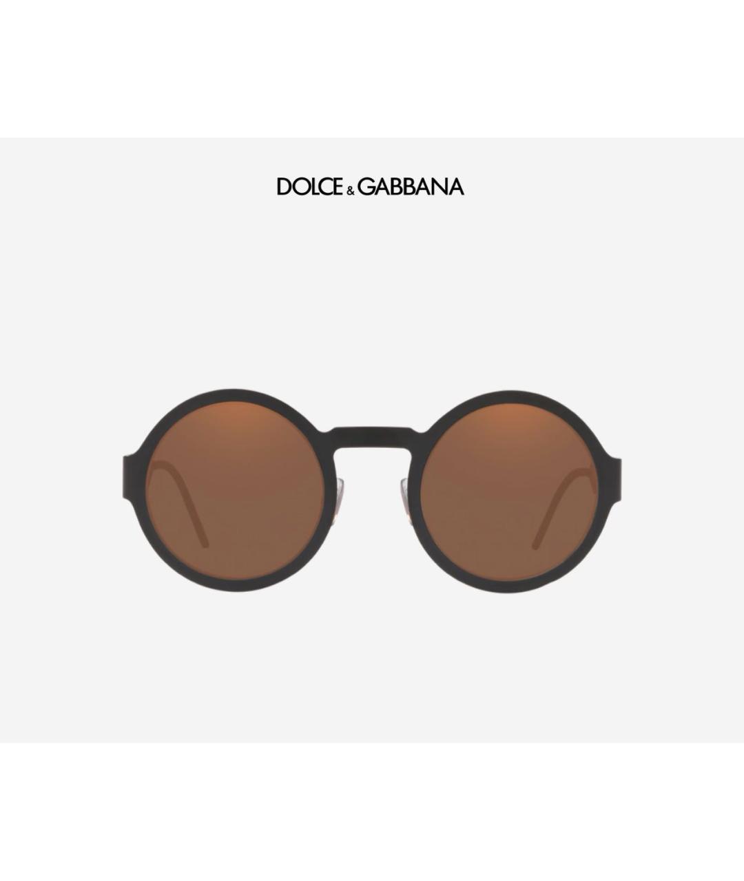 DOLCE&GABBANA Коричневые металлические солнцезащитные очки, фото 7