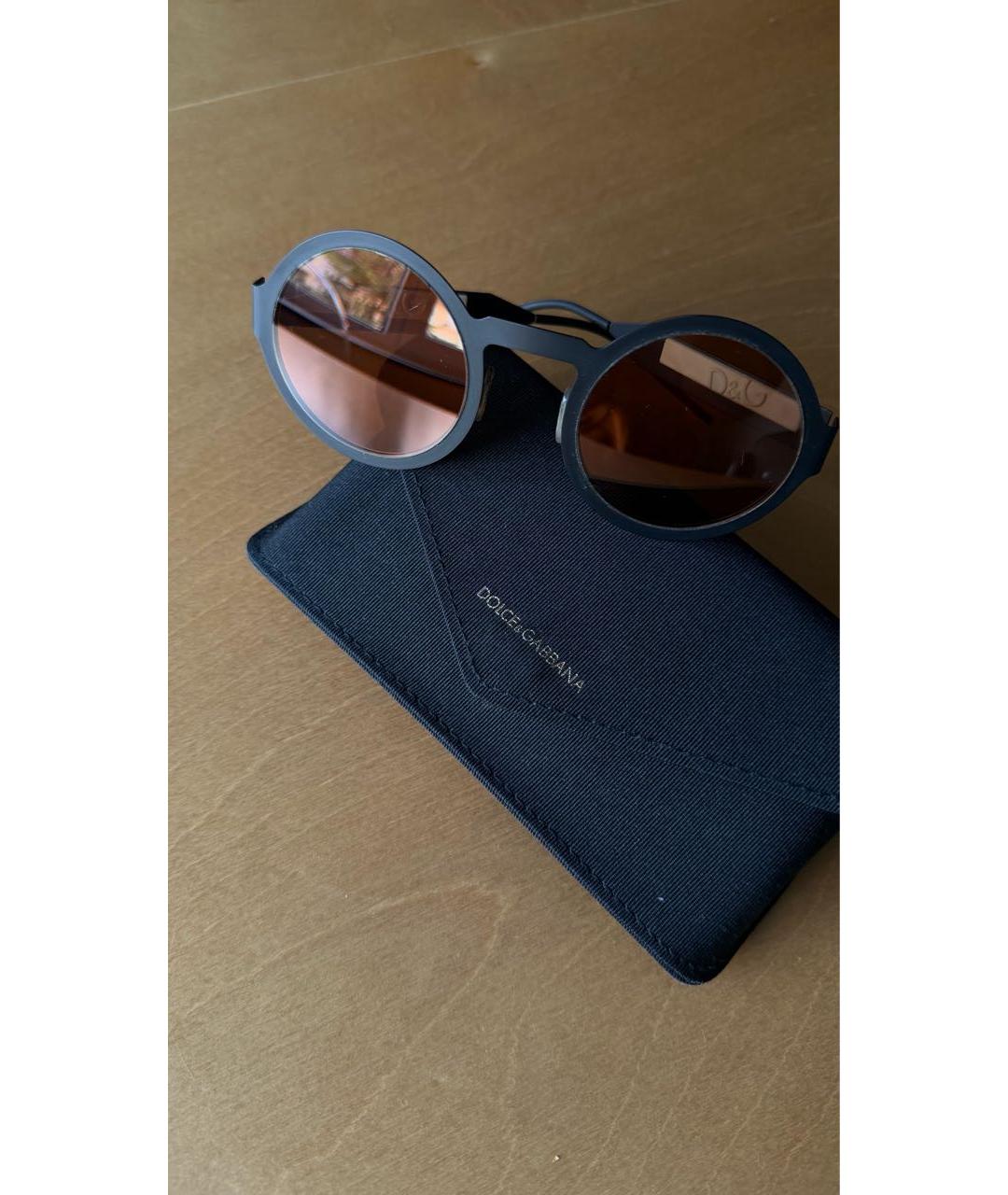 DOLCE&GABBANA Коричневые металлические солнцезащитные очки, фото 6