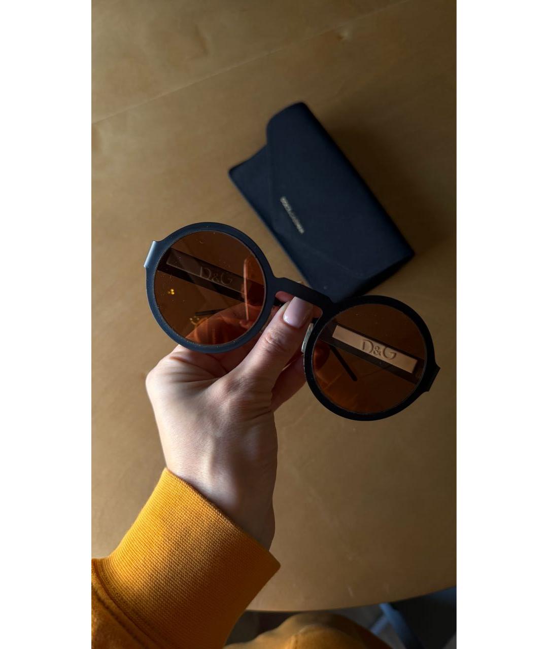 DOLCE&GABBANA Коричневые металлические солнцезащитные очки, фото 4