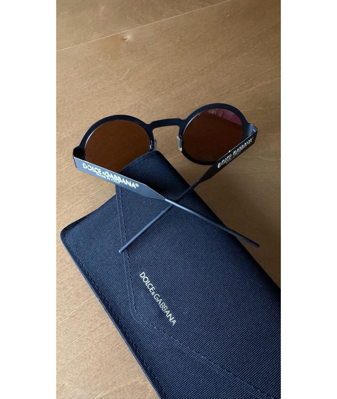 DOLCE&GABBANA Коричневые металлические солнцезащитные очки, фото 5