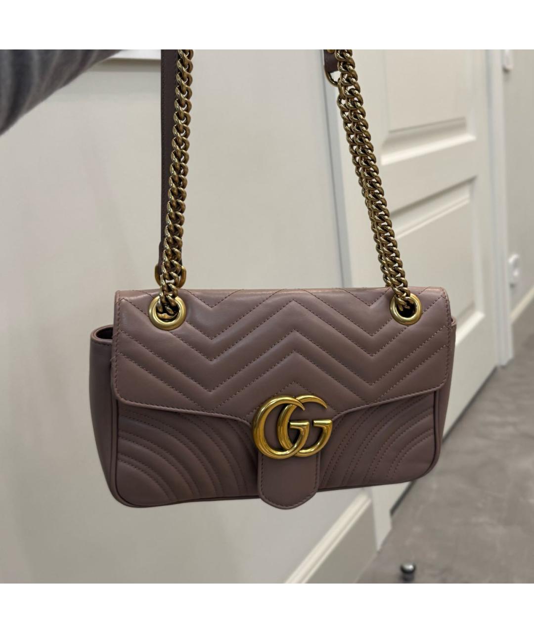 GUCCI Бежевая кожаная сумка через плечо, фото 2