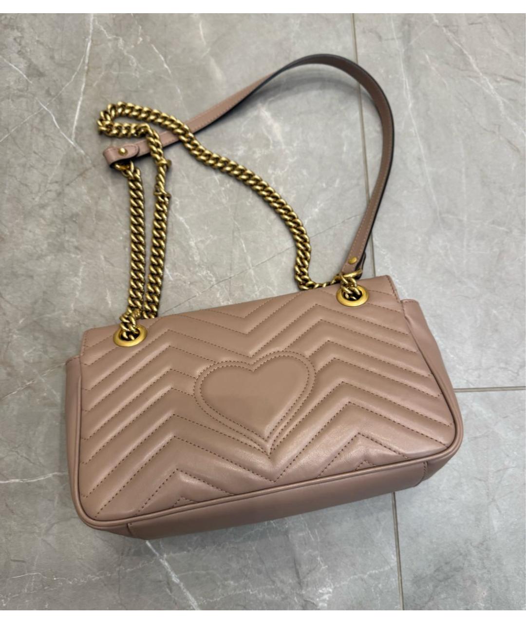 GUCCI Бежевая кожаная сумка через плечо, фото 4