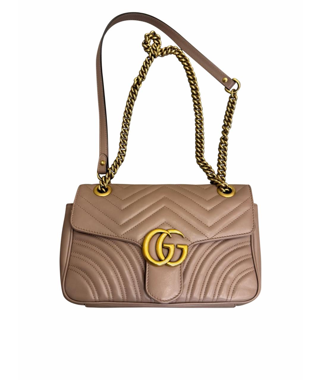 GUCCI Бежевая кожаная сумка через плечо, фото 1