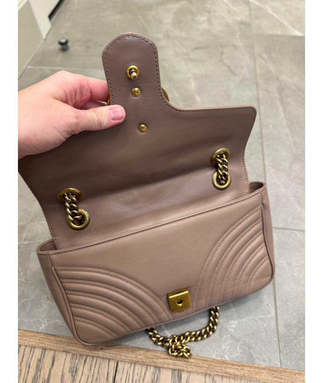 GUCCI Бежевая кожаная сумка через плечо, фото 6