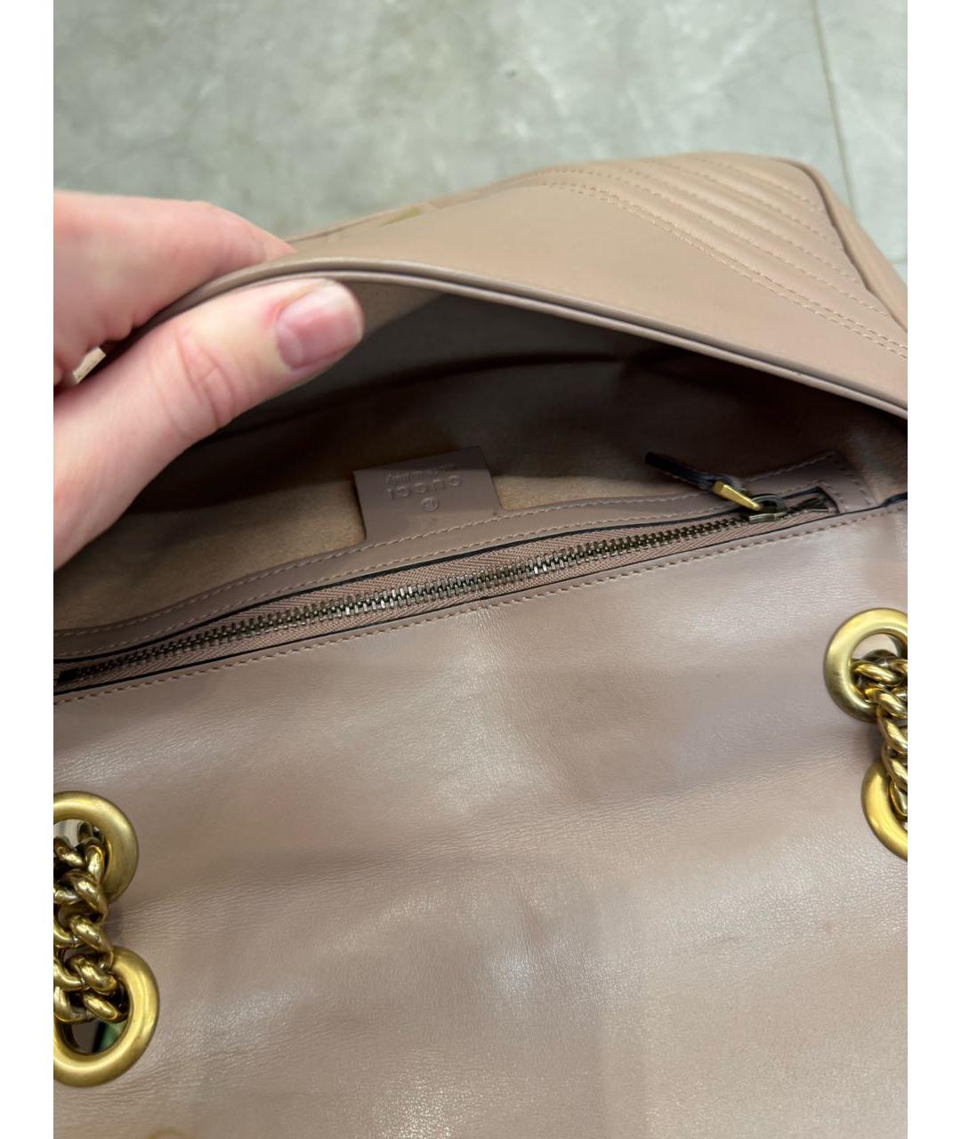 GUCCI Бежевая кожаная сумка через плечо, фото 8