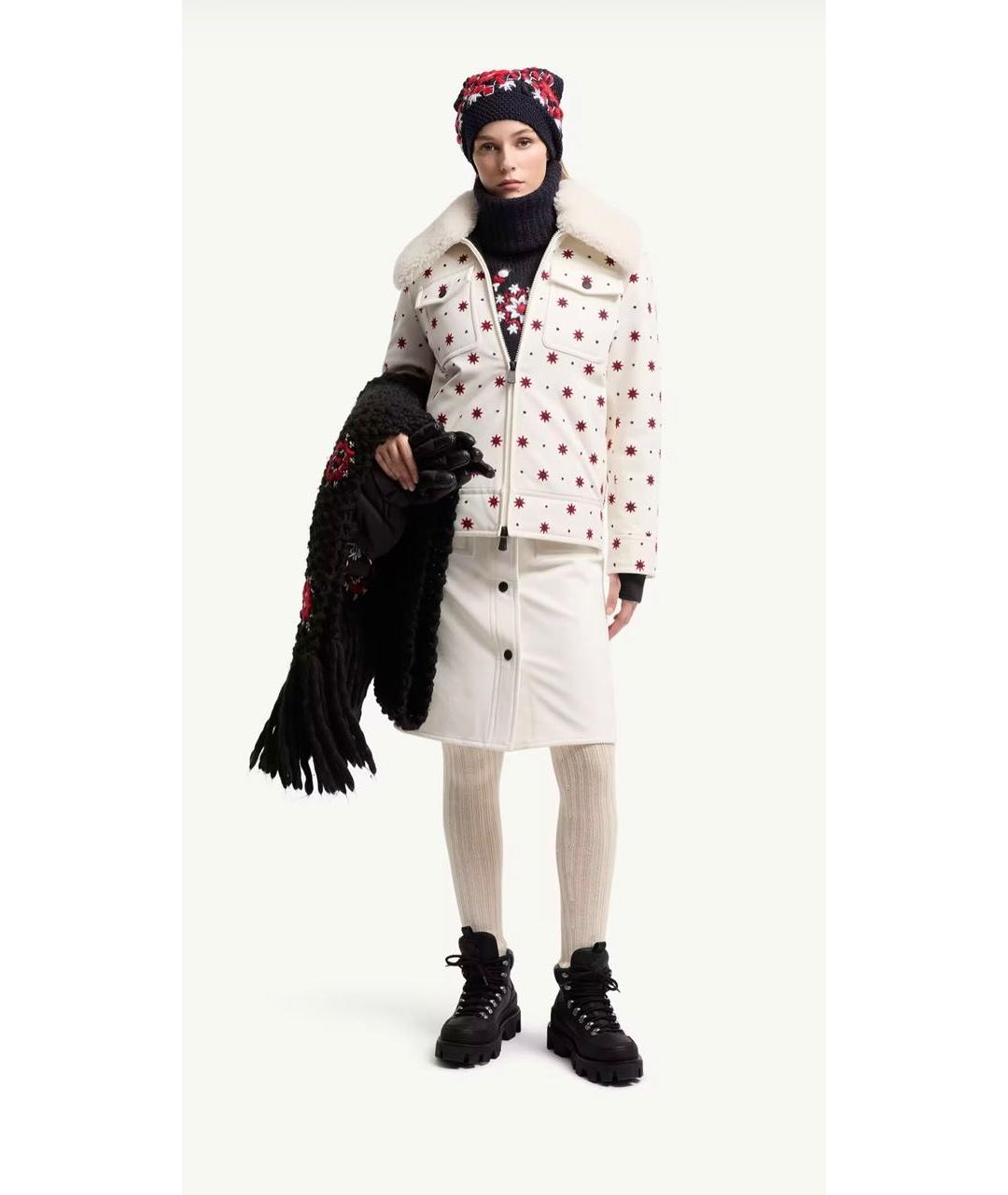 MONCLER Белый полиамидовый пуховик, фото 4