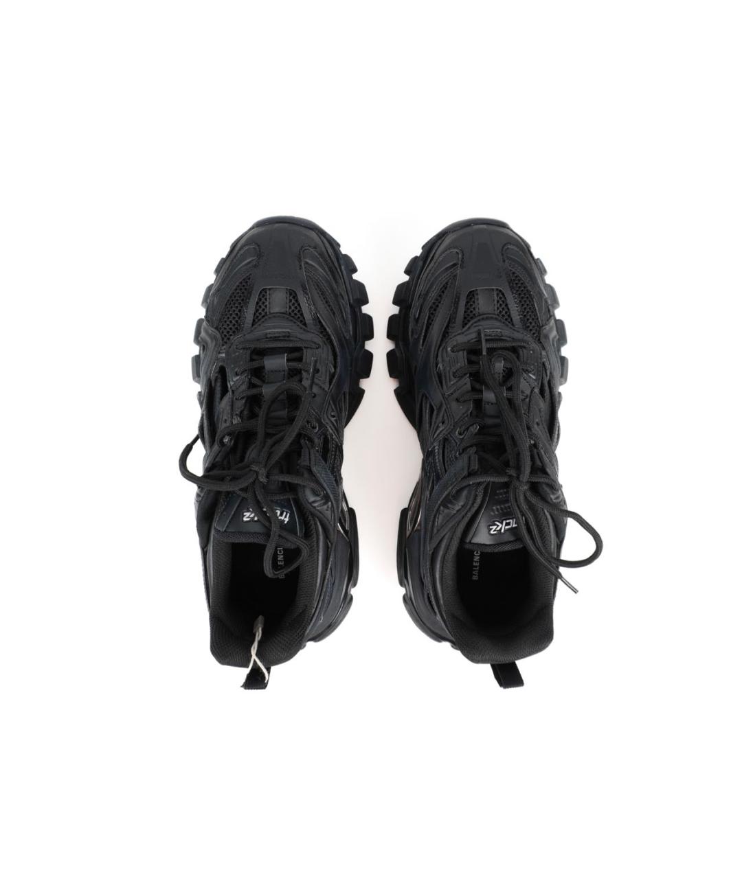 BALENCIAGA Черные кожаные низкие кроссовки / кеды, фото 4