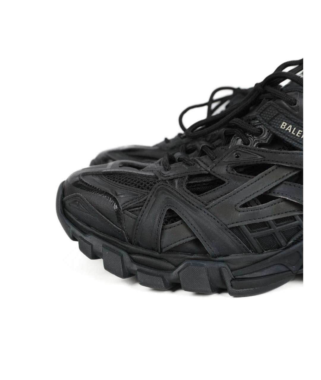 BALENCIAGA Черные кожаные низкие кроссовки / кеды, фото 2