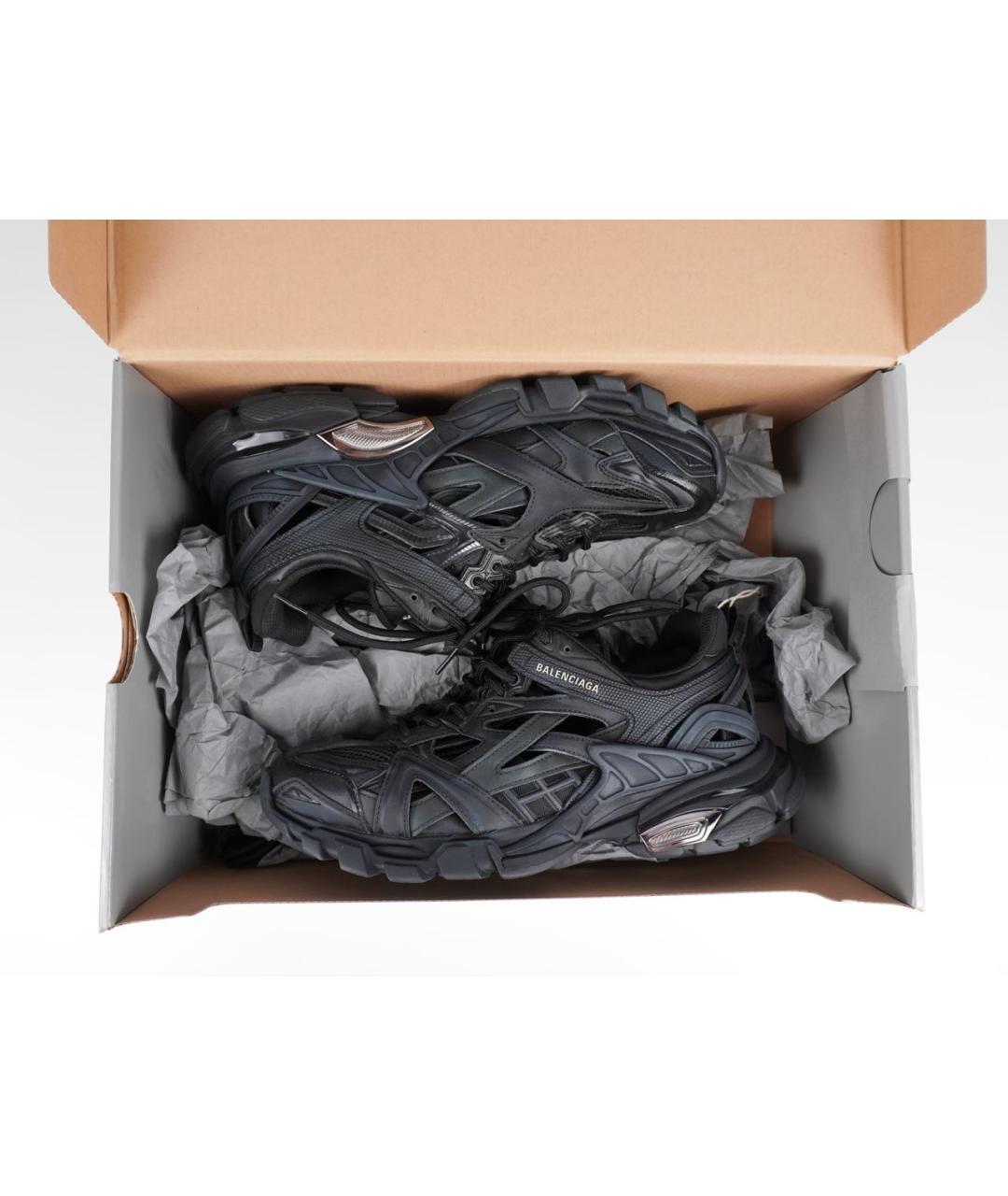 BALENCIAGA Черные кожаные низкие кроссовки / кеды, фото 7