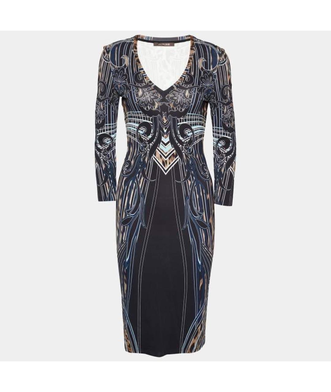 ROBERTO CAVALLI Мульти вискозное вечернее платье, фото 9