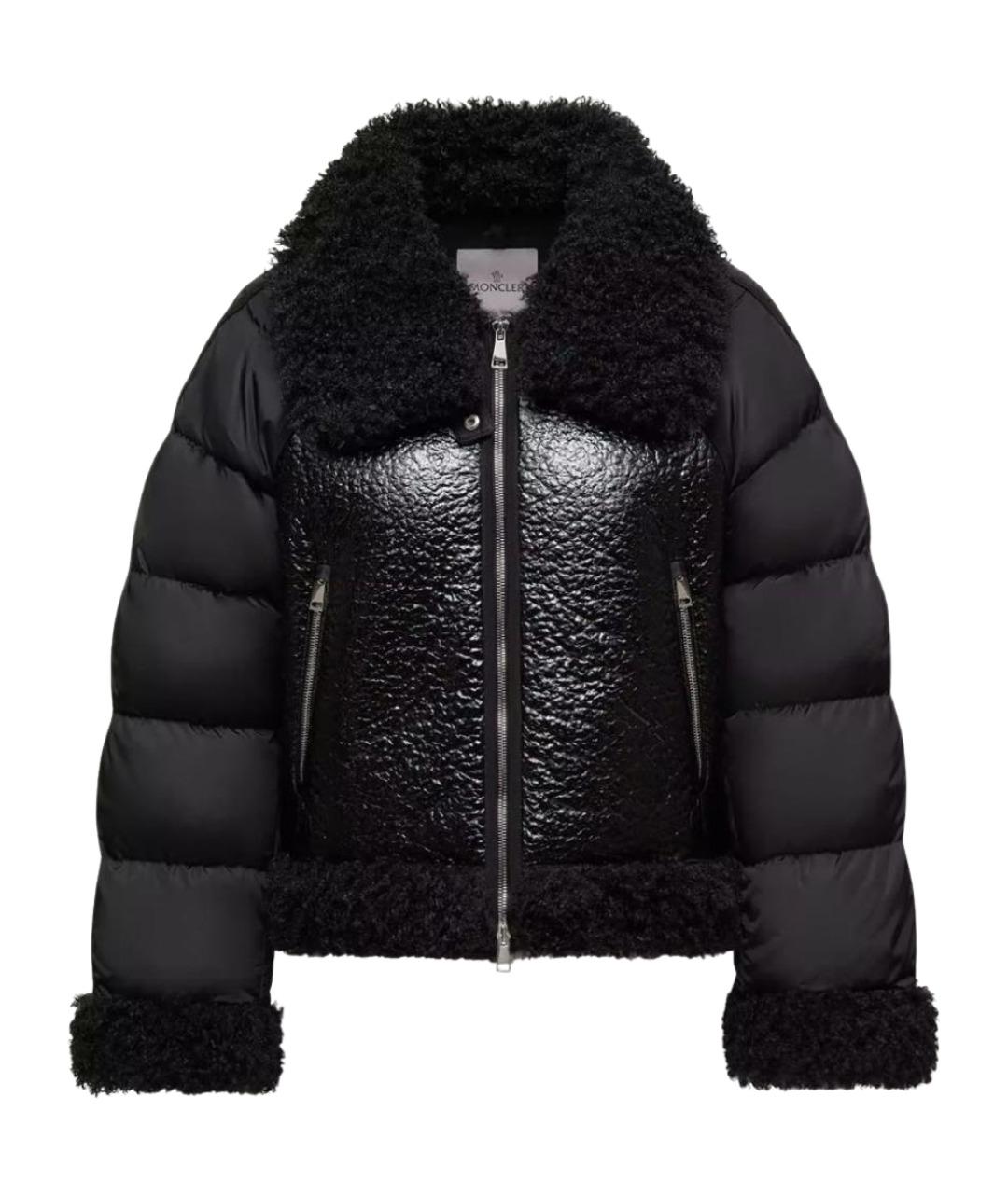 MONCLER Черный полиамидовый пуховик, фото 1