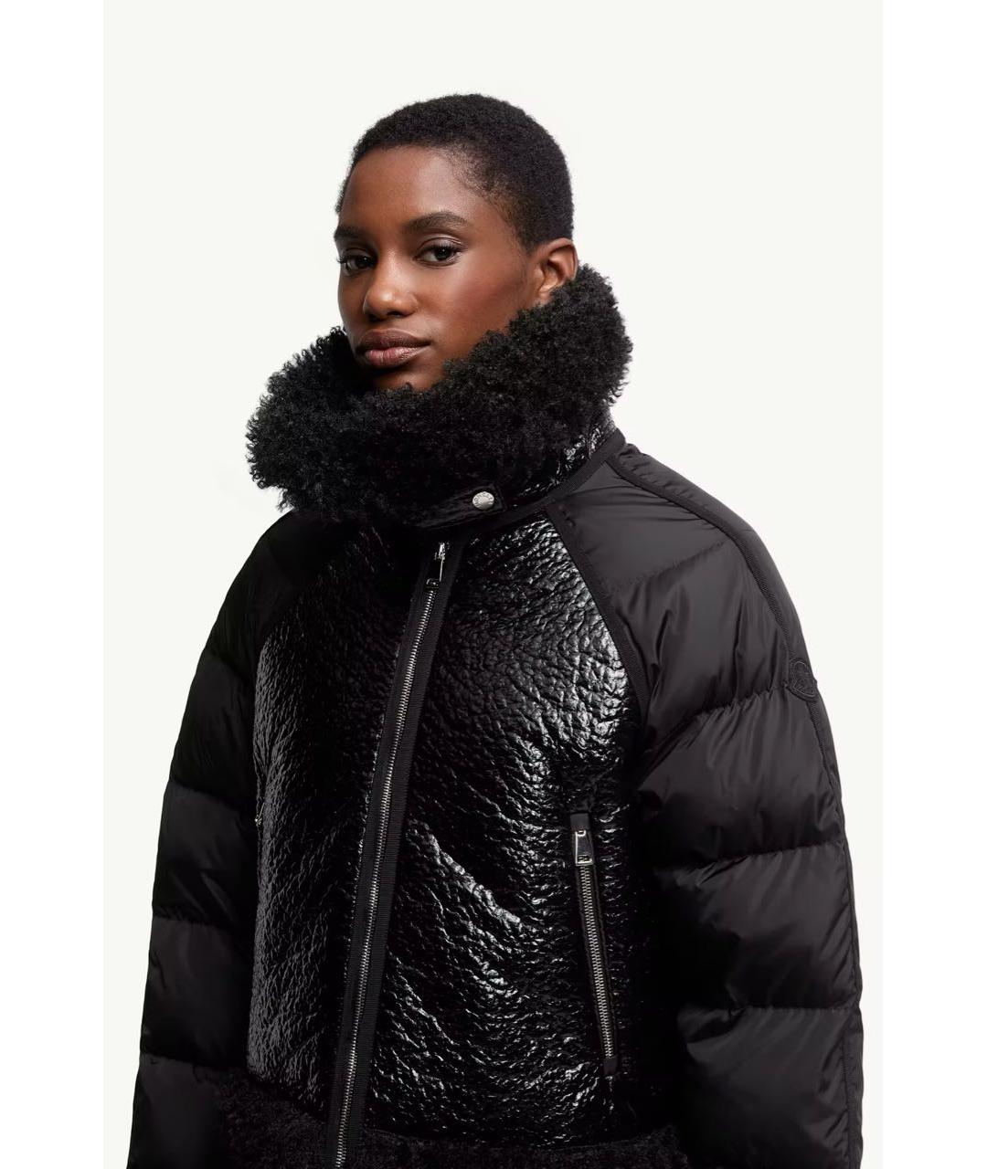 MONCLER Черный полиамидовый пуховик, фото 4