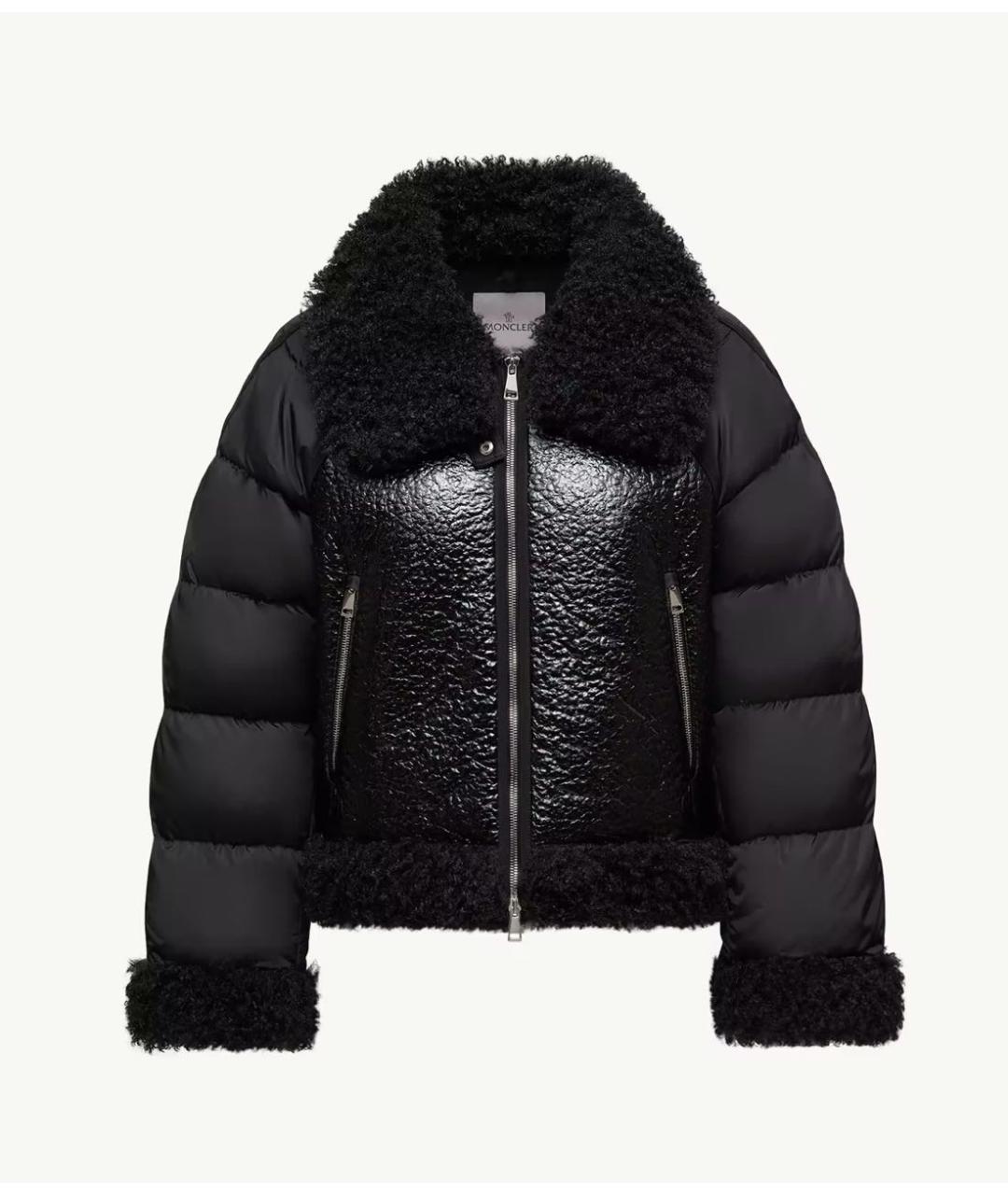 MONCLER Черный полиамидовый пуховик, фото 7