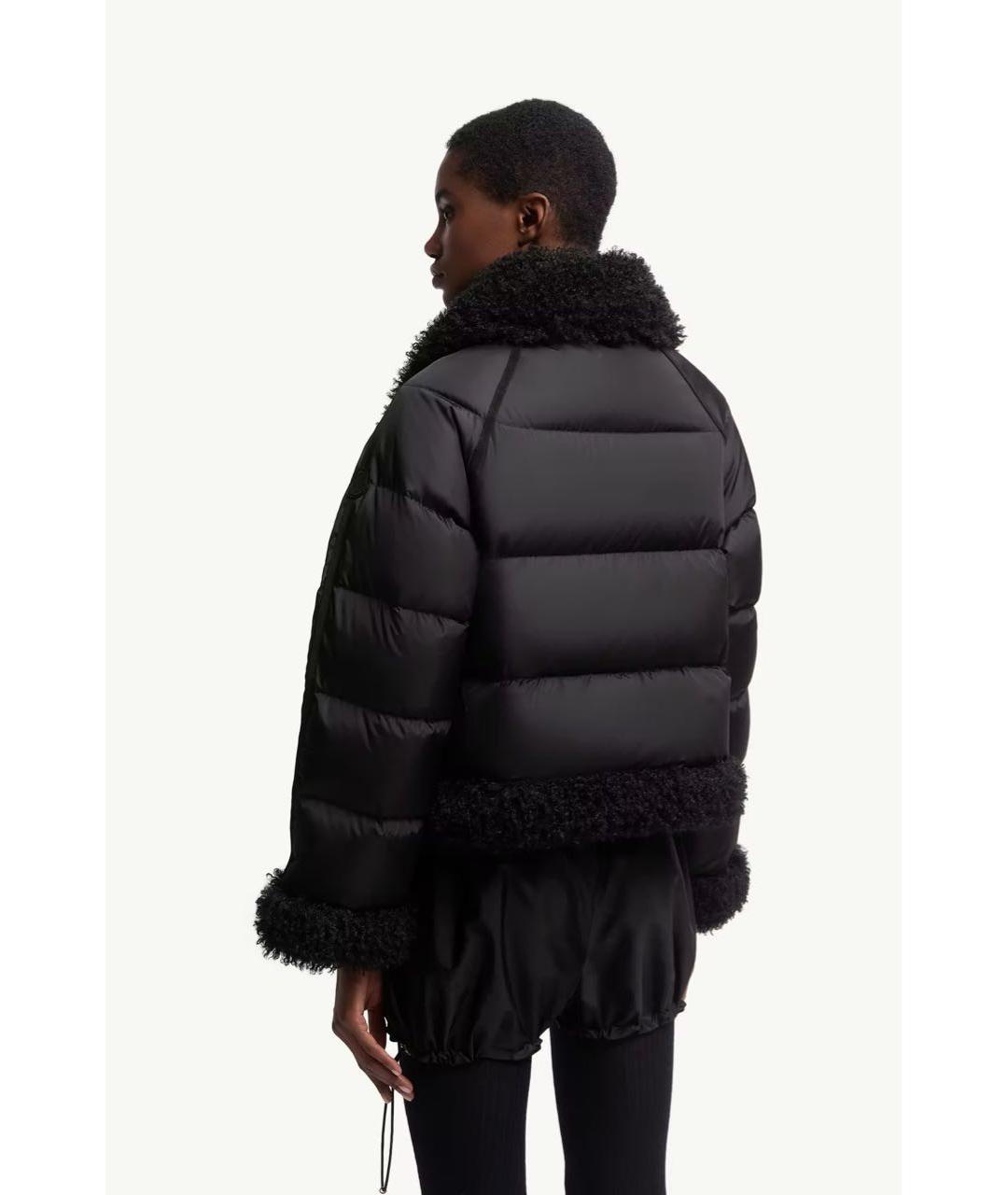 MONCLER Черный полиамидовый пуховик, фото 3
