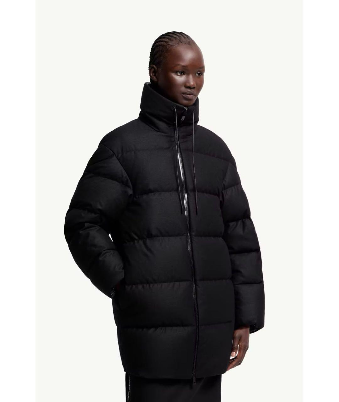 MONCLER Черный шерстяной пуховик, фото 2